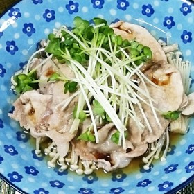 レンジで簡単!豚しゃぶきのこぽんず